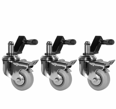 Modern Studio Wheels for Baby Stands 3/4" (Set of 3 Wheels and Slip on Adapters)