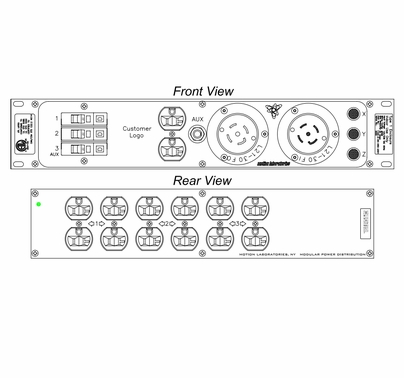 Motion Labs Rac Pac 2RU, L21-30 In/Thru, 6 x 20A Edison Duplex 