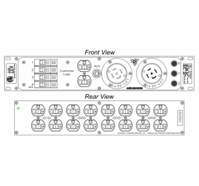 Motion Labs Rac Pac 2RU, L21-30 In/Thru to (8) Edison Duplex Out