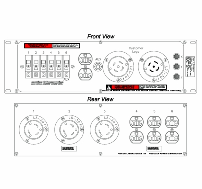 Motion Labs Rac Pac 3RU L21-30 In/Thru, 3 x L5-30, 3 x 20A Duplex 