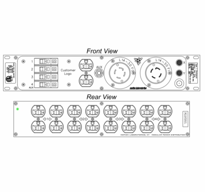 Motion Labs Rac Pac 2RU L14-30 In / Thru to (8) Edison Duplex 20A