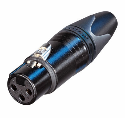 Neutrik Black Gold XLR / DMX 3 Pin Female Connector