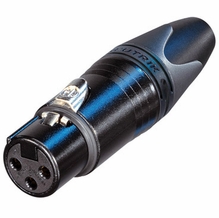 Neutrik Black Gold XLR / DMX 3 Pin Female Connector
