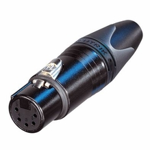 Neutrik Gold 5 Pin Female Inline DMX / XLR Connector, Black, NC5FXX-B