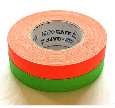 Pro Tapes Pro-Gaff Gaffer Tape Fluorescent Orange & Green 2 Pack 1" x 50 yds