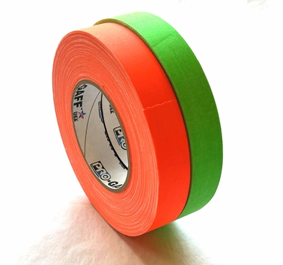 Pro Tapes Pro-Gaff Gaffer Tape Fluorescent Orange & Green 2 Pack 1" x 50 yds