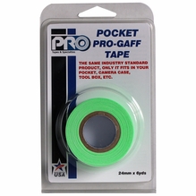 ProTape Pocket Pro Gaff Tape 1" x 6yds - Fluorescent Green