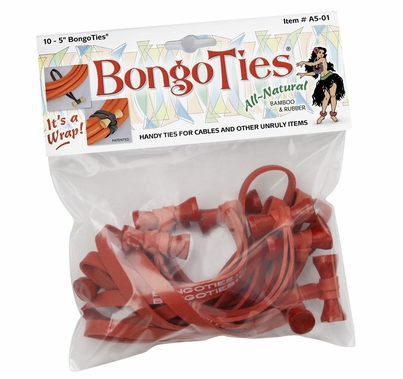 Red Bongo Ties Package of 10 Cable Ties