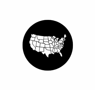 Rosco America United States Map 77877 Standard Steel Gobo