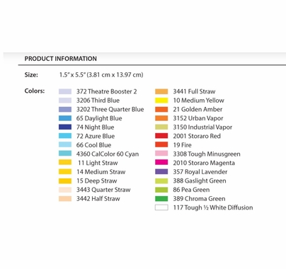 Rosco Digital After Dark Flash Pack Lighting Gel Kit 1.5 x 5.5 in