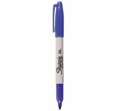 Sharpie Fine Point Blue Permanent Marker, Single