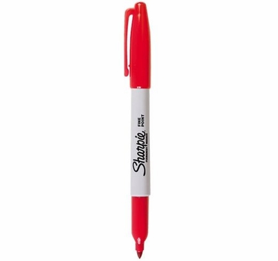 Sharpie Fine Point Red Permanent Marker, Single