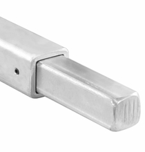Square Aluminum Tube 1" Radius Edge Male Pin | 4ft