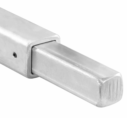 Square Aluminum Tube 1" Radius Edge Male Pin | 4ft