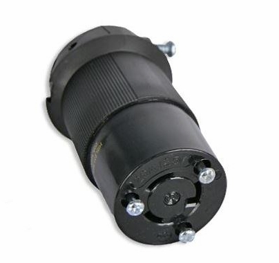 Twist Lock Female Connector Black, 20A / 125V, NEMA, L5-20, Cable Mount