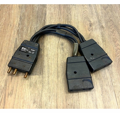 Used 100A / 125V Stage Pin Splitter (1) Male to (2) Female Twofer
