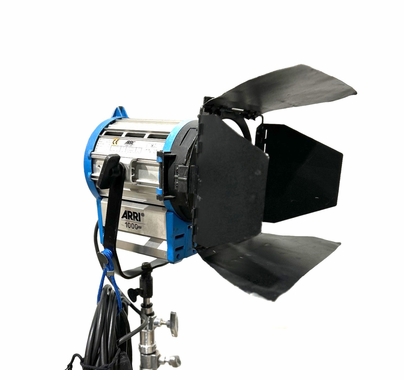 Used Arri 1K 1,000w Fresnel with Barndoor
