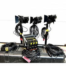 Used Dedolight 150W (3) Light Kit 24v Tungsten with Pelican Case