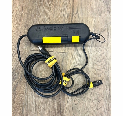 Used Dedolight 150w DLH4 w/ 24v Dimmable Power Supply, Barndoor, Case