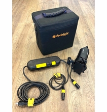 Used Dedolight 150w DLH4 w/ 24v Dimmable Power Supply, Barndoor, Case