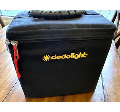 Used Dedolight 150w DLH4 w/ 24v Dimmable Power Supply, Barndoor & Case