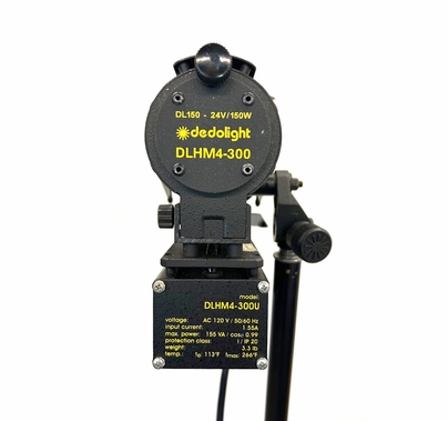 Used Dedolight DLHM4-300U Classic 24v / 150W Light with Barndoor