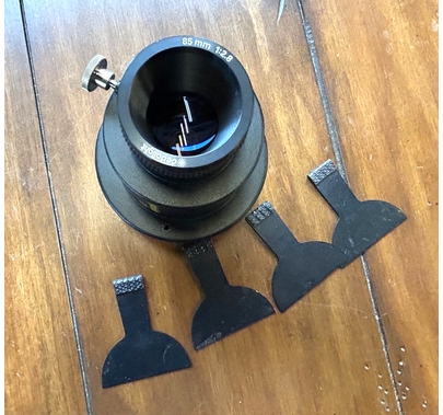 Used Dedolight DP1 Projection Attachment with 85mm Lens - framing shutters and pouch