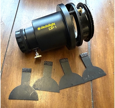 Used Dedolight DP1 Projection Attachment with 85mm Lens - framing shutters and pouch