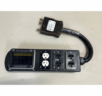 Used Lex 100A Woodhead Male Stage Pin to (5) 20A Edison | Breakered