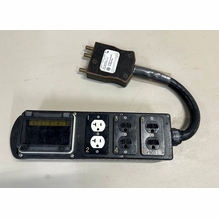 Used Lex 100A Woodhead Male Stage Pin to (5) 20A Edison | Breakered