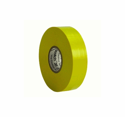 Yellow 3M 35 Electrical Tape Vinyl 3/4" x 66 yds T124