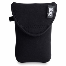 Zing Neoprene Large Belt Bag w/ Flap Closures, ELTRN, Black