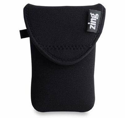 Zing Neoprene Large Belt Bag w/ Flap Closures, ELTRN, Black