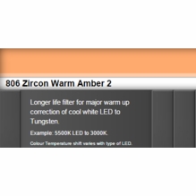 Zircon 806 Warm Amber 2 LED Lighting Gel Sheet