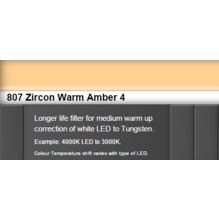 Zircon 807 Warm Amber 4 LED Lighting Gel Sheet