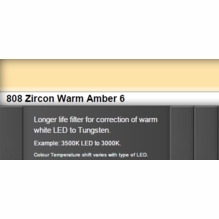 Zircon 808 Warm Amber 6 LED Lighting Gel Sheet