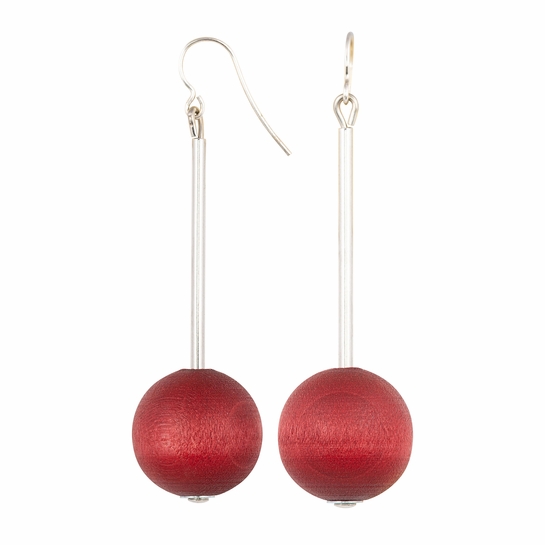 aarikka Elsa Wine Red Drop Earrings