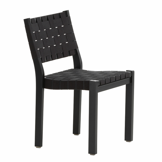 Artek Alvar Aalto 611 Chair - Black Lacquered