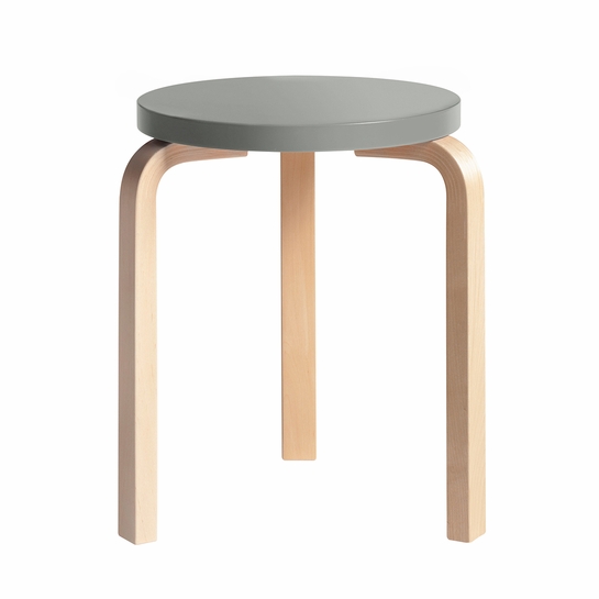 Artek Alvar Aalto Anniversary Stool 60 - Three Legged Stool - Grey