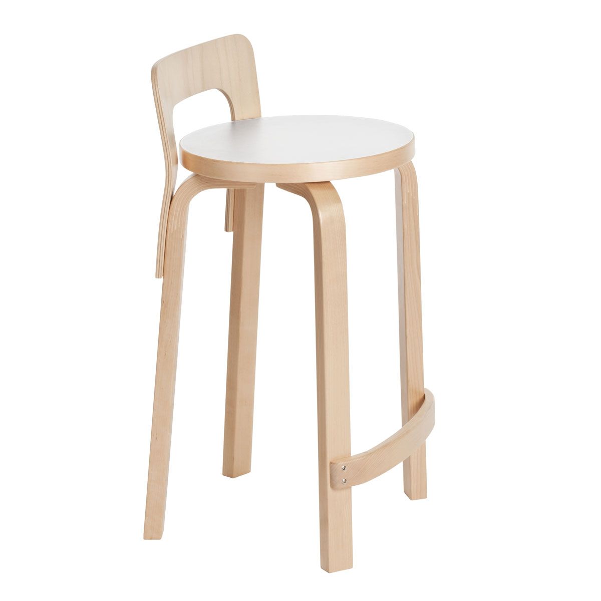 Artek Alvar Aalto K65 High Chair Birch / White Laminate Artek Alvar