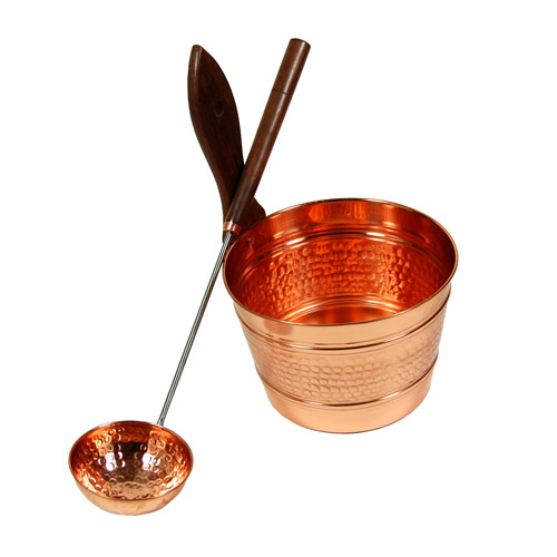 Copper Sauna Buckets & Ladles