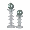 Festivo Metallic Glow Sage Ball Candle - Set of 2