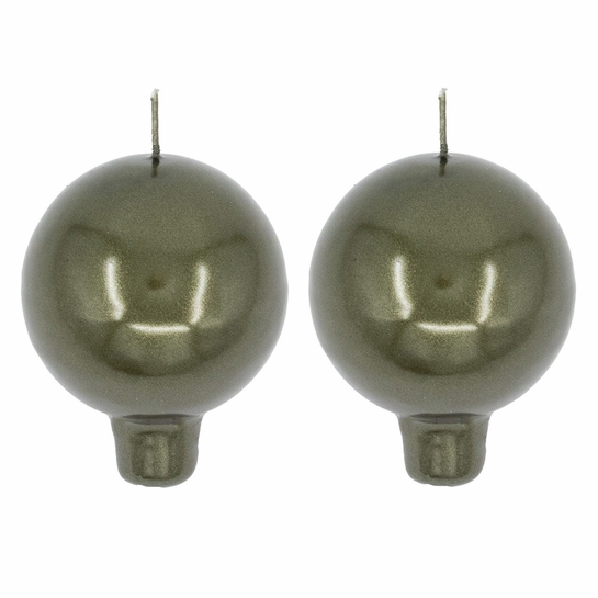 Festivo Metallic Luster Moss Candles - Set of 2