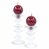 Festivo Metallic Wine Red Candles - Set of 2