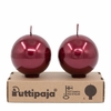 Festivo Metallic Wine Red Candles - Set of 2