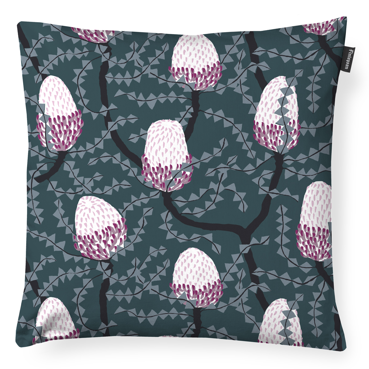 Finlayson Banksia Petrol / Fuchsia Throw Pillow Finlayson Throw