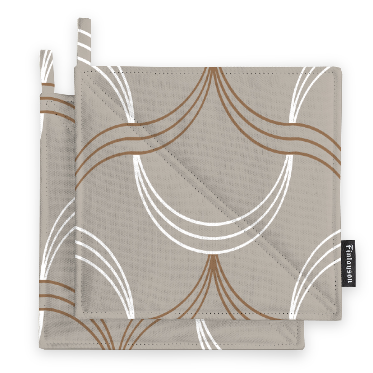 Finlayson Punos Beige Pot Holders Set of 2 Aprons, Oven Mitts