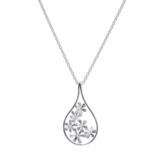 FinnFeelings Open with Flowers Silver Necklace