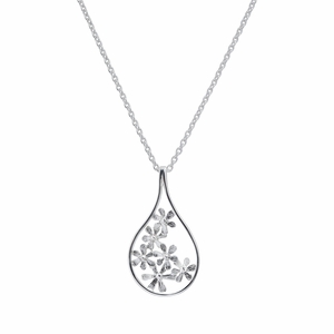 FinnFeelings Open with Flowers Silver Necklace