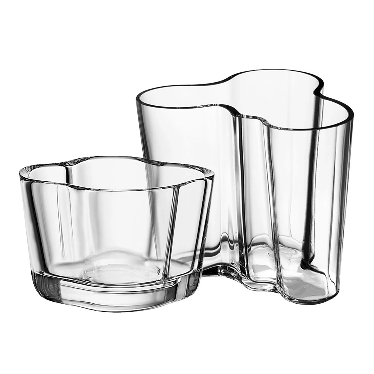 iittala Aalto Clear Vase + Candle Holder Gift Set iittala Alvar Aalto